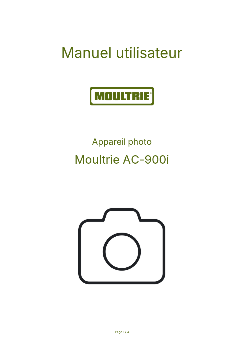 Image de la première page du manuel de l'appareil AC-900i