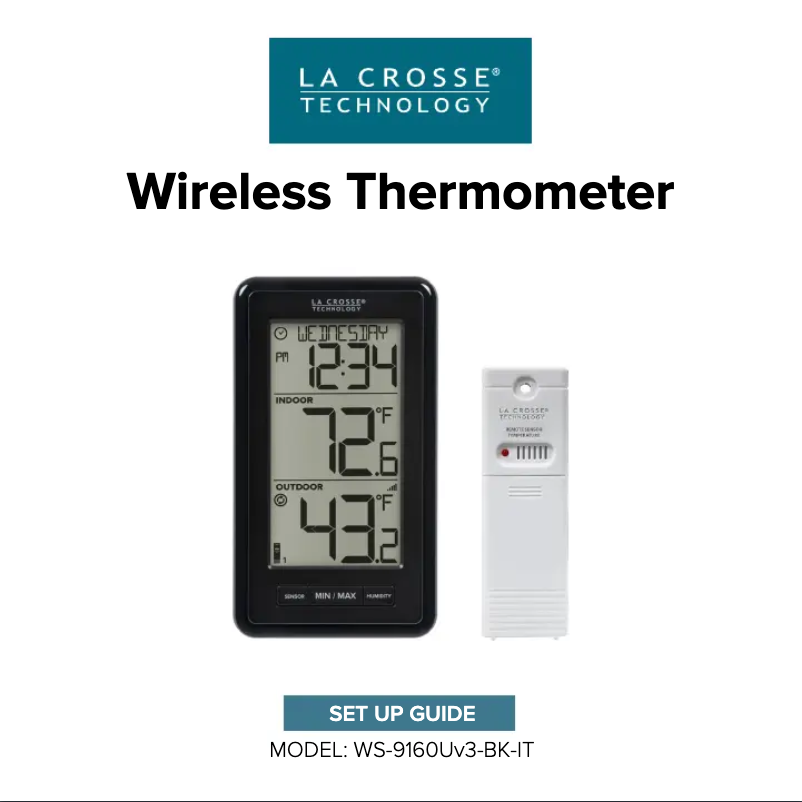 Page n°1 - Manuel utilisateur La Crosse Technology WS-9160Uv3-BK-IT