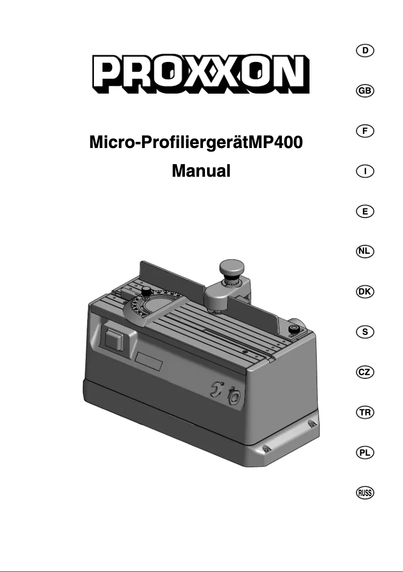 Página 1 del manual Manual de usuario Proxxon MP 300