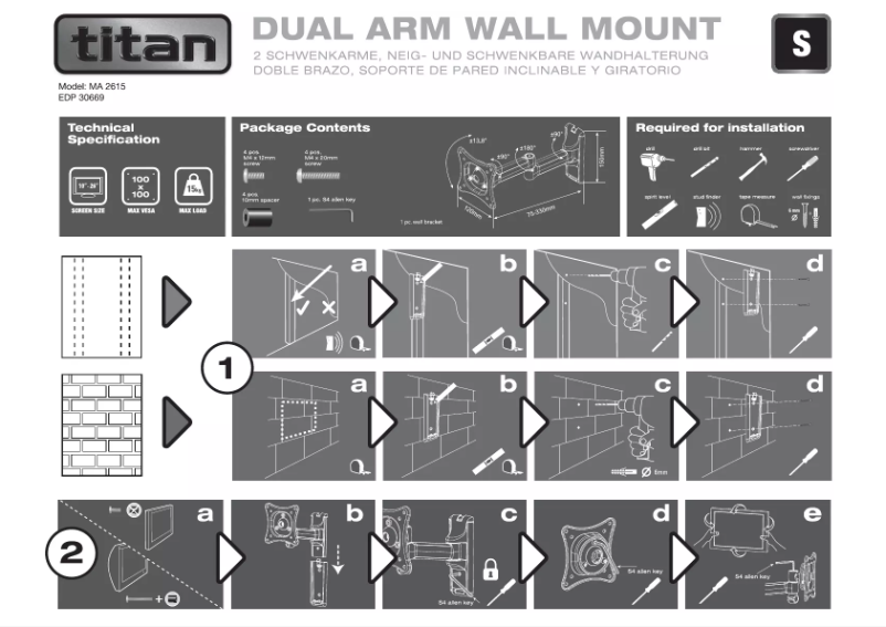 Page n°1 - Manuel utilisateur Titan MA 2615