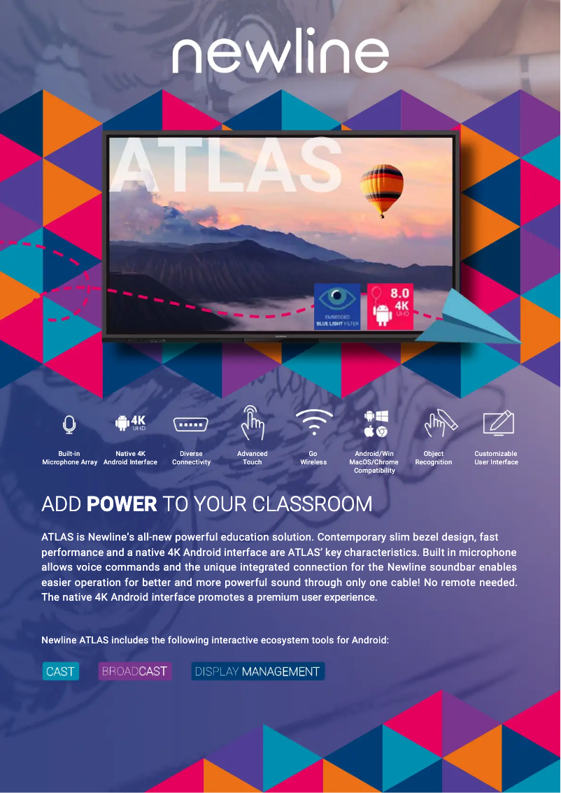 Page 1 de la notice Fiche technique Newline TT-8620ER