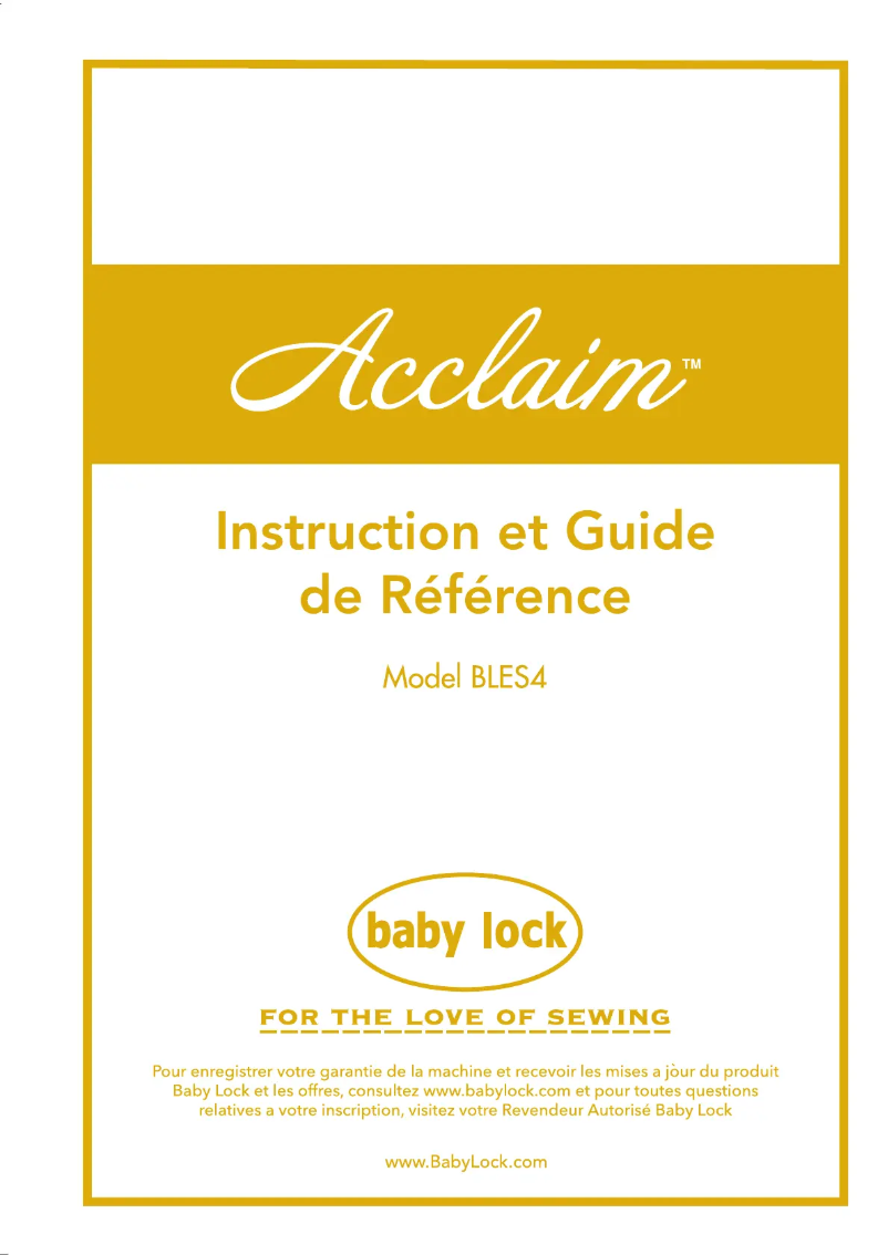 Page 1 de la notice Manuel utilisateur Baby Lock Acclaim