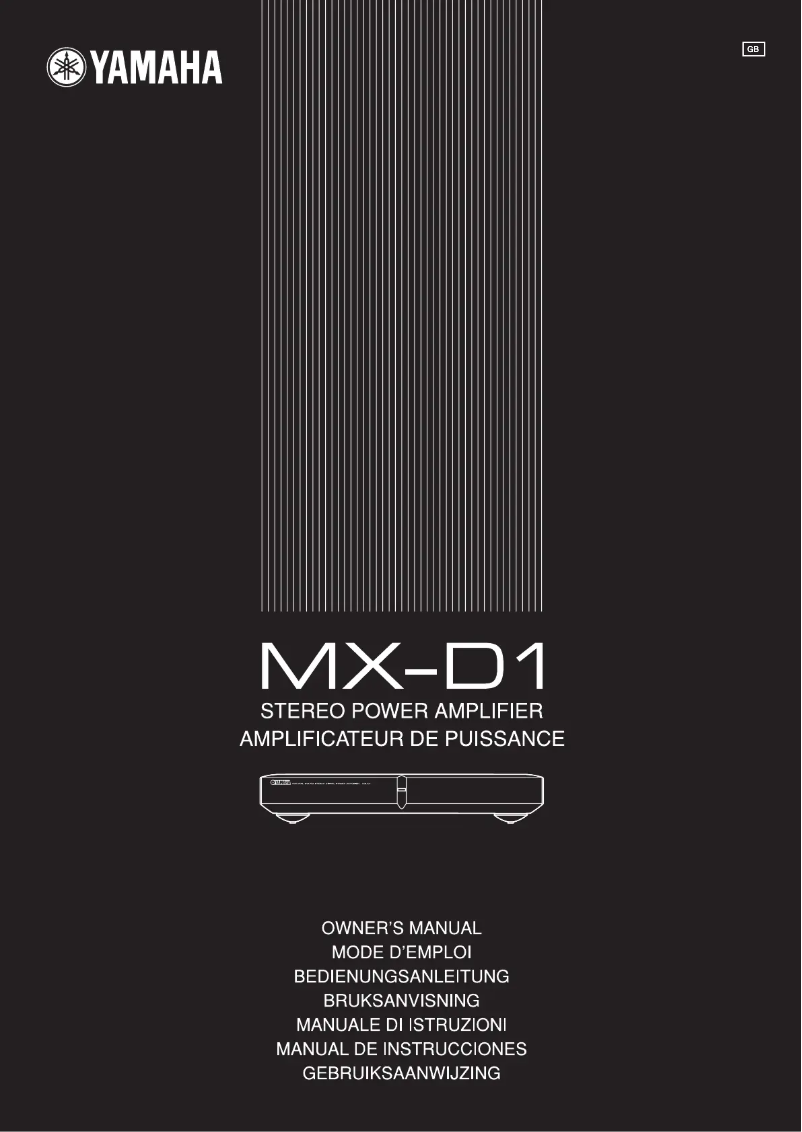 Page n°1 - Manuel utilisateur Yamaha MX-D1