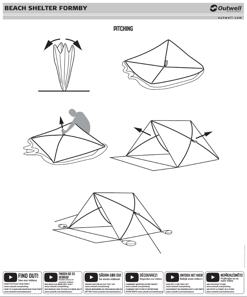 Page 1 de la notice Guide d'installation Outwell Beach Shelter Formby
