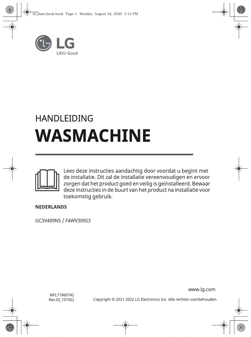 Page n°1 - Manuel utilisateur LG F4WV309S3