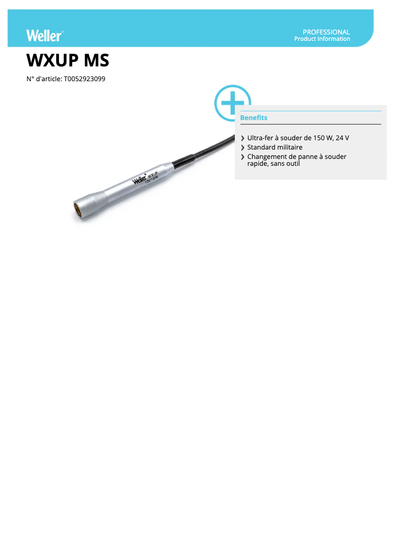 Page n°1 - Fiche technique Weller WXUP MS