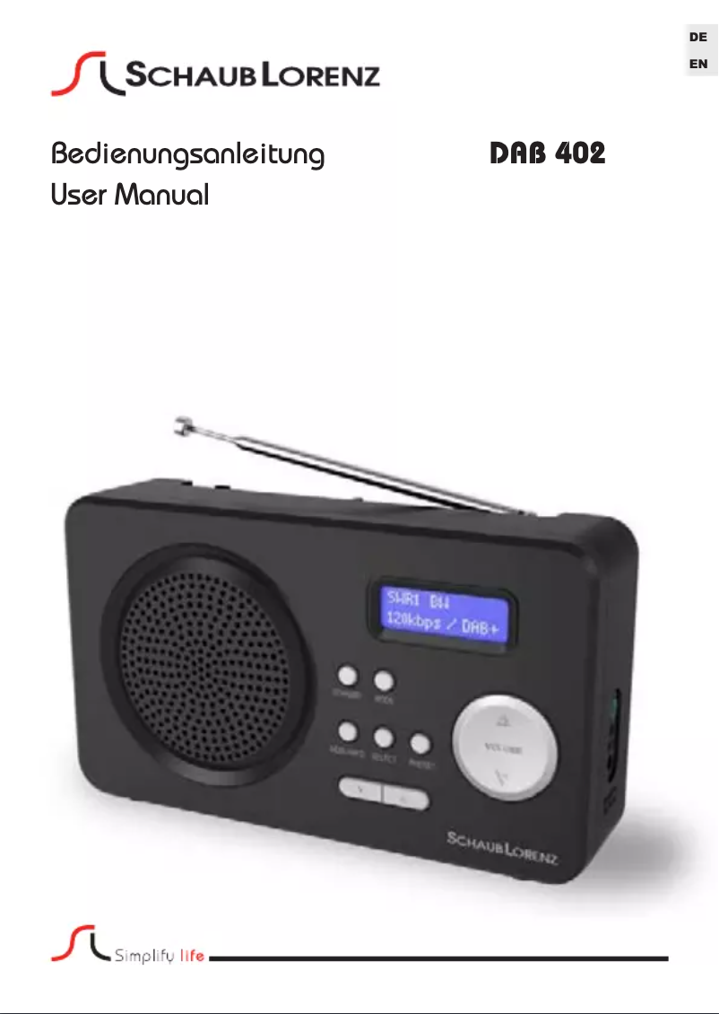 Page 1 de la notice Manuel utilisateur Schaub Lorenz DAB 402