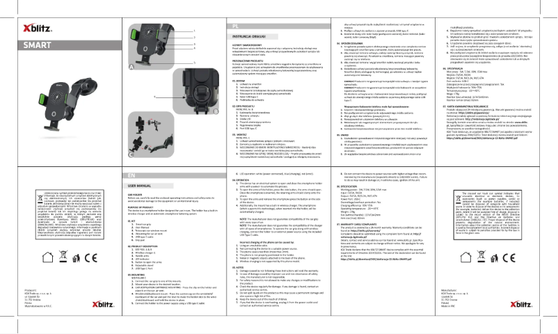 Página 1 del manual Manual de usuario Xblitz Smart