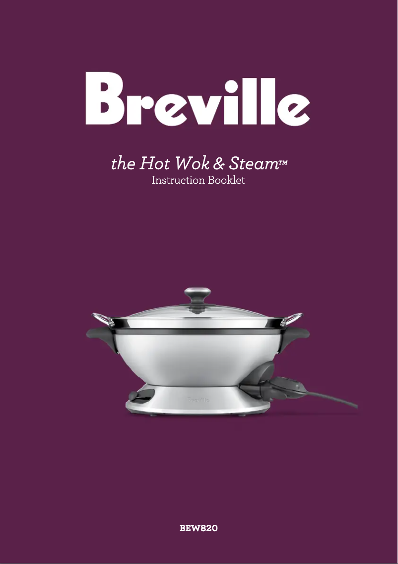 Image de la première page du manuel de l'appareil the Hot Wok & Steam BEW820
