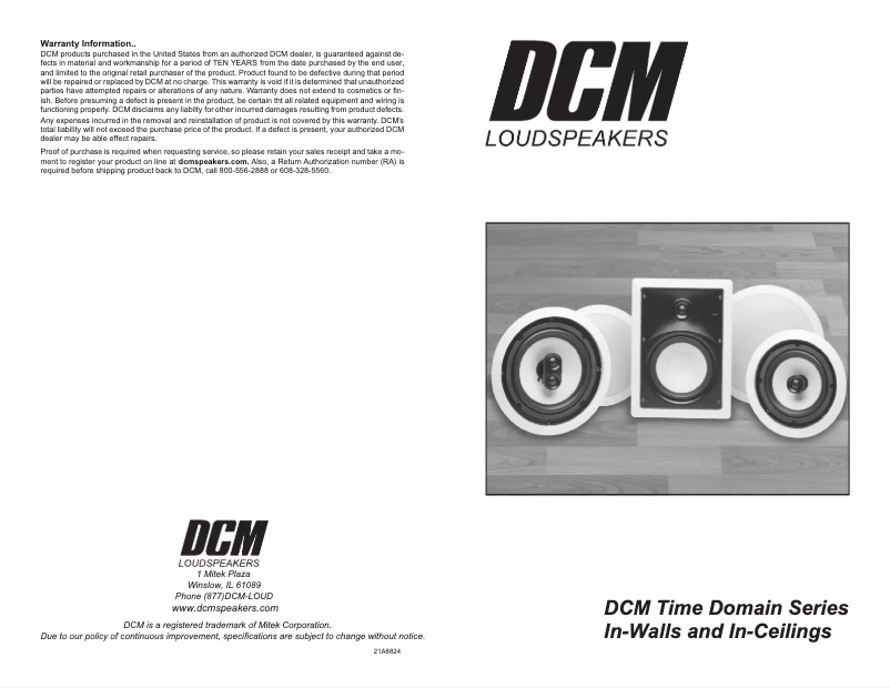 Page n°1 - Manuel utilisateur DCM TimeDomain TD620C