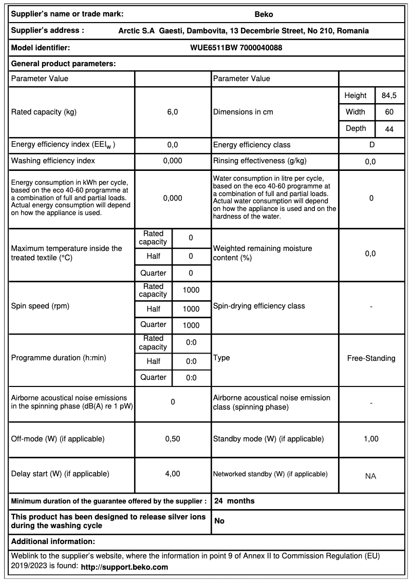 Image de la première page du manuel de l'appareil WUE6511BW