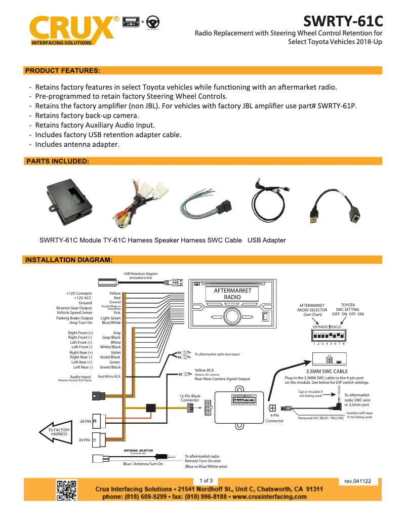 Image de la première page du manuel de l'appareil SWRTY-61C