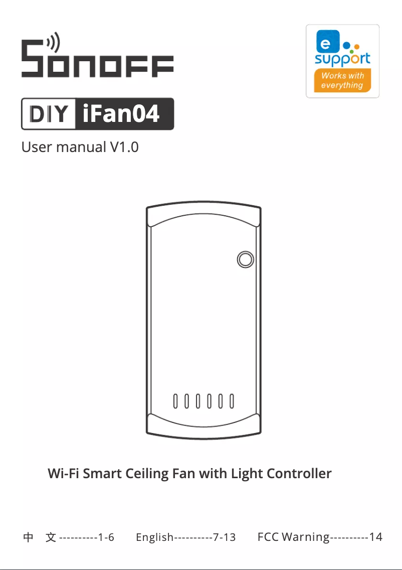 Page 1 de la notice Manuel utilisateur Sonoff iFan04