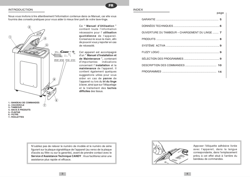 Page 1 de la notice Manuel utilisateur Candy LBCTAS120SY