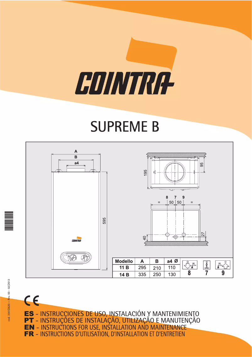 Page n°1 - Manuel utilisateur Cointra Supreme B