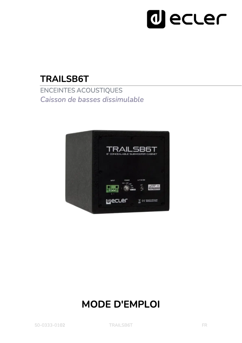 Image de la première page du manuel de l'appareil TRAILSB6T