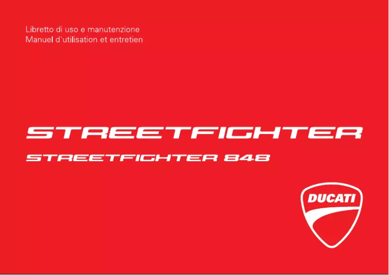 Image de la première page du manuel de l'appareil Streetfighter 848 (2014)