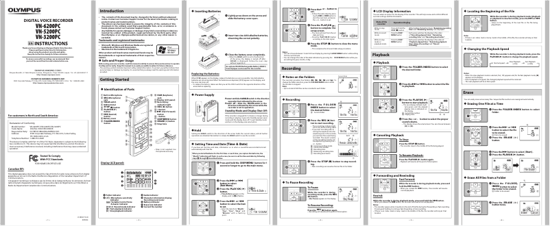 Page n°1 - Manuel utilisateur Olympus VN-5200PC