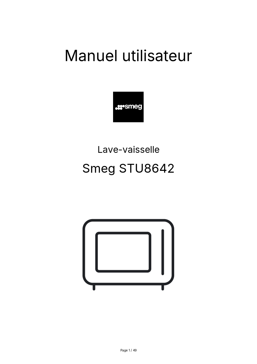 Page n°1 - Manuel utilisateur Smeg STU8642