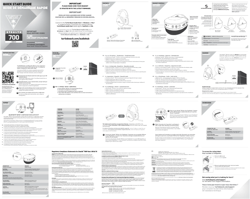 Page 1 de la notice Guide de démarrage rapide Turtle Beach Stealth 700 Gen 2