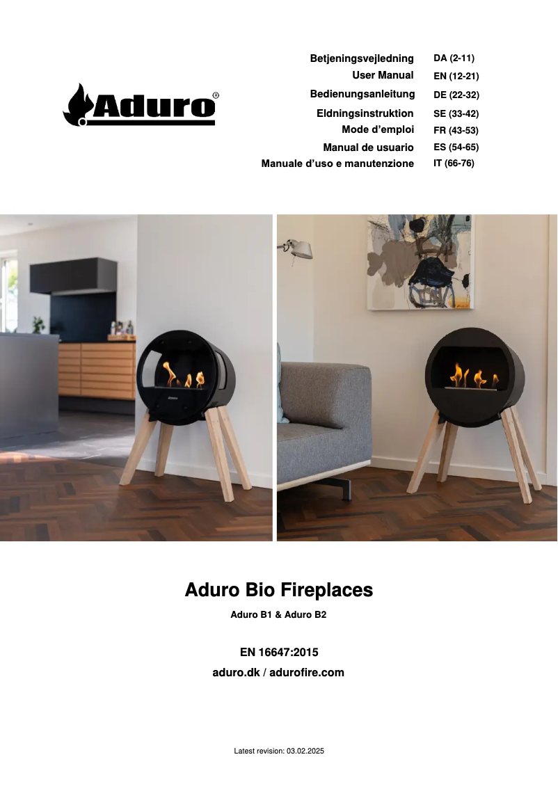 Page n°1 - Manuel utilisateur Aduro B2