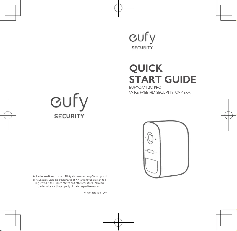 Image de la première page du manuel de l'appareil eufyCam 2C Pro