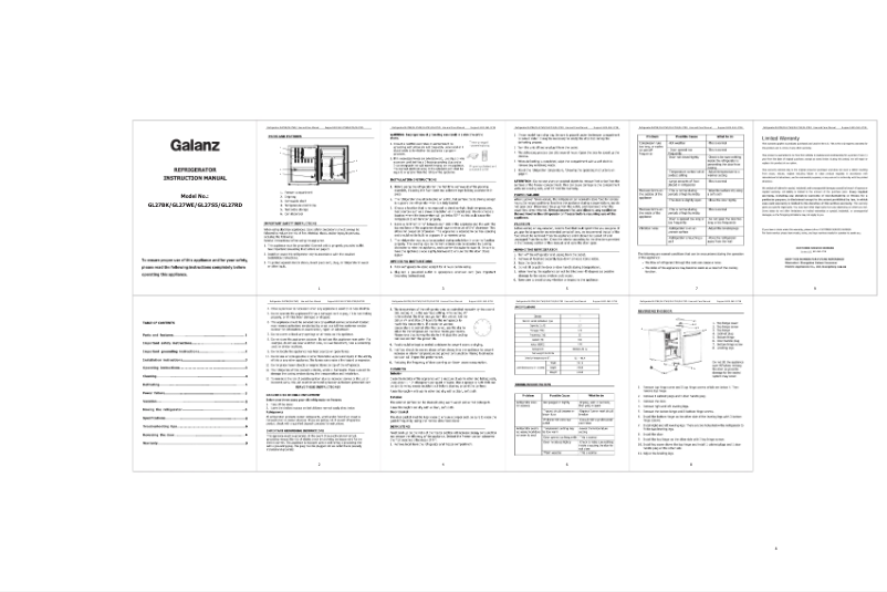 Page 1 de la notice Manuel utilisateur Galanz GL27WE