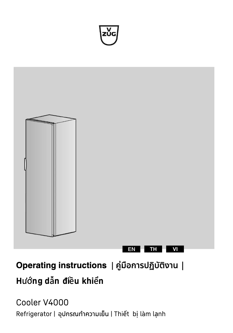 Page n°1 - Manuel utilisateur V-Zug Cooler V4000 178K