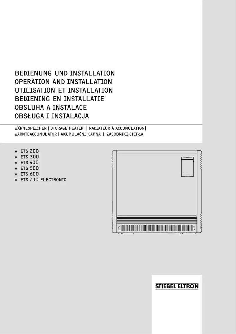 Page n°1 - Manuel utilisateur Stiebel Eltron ETS300