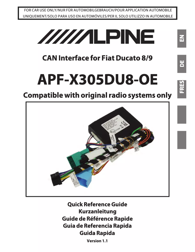 Page n°1 - Manuel utilisateur Alpine APF-X305DU8-OE