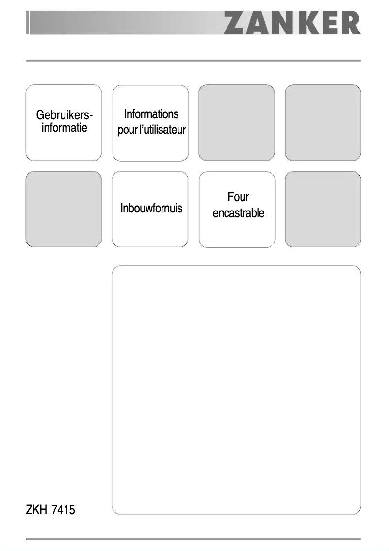 Page n°1 - Manuel utilisateur Zanker ZKH7415