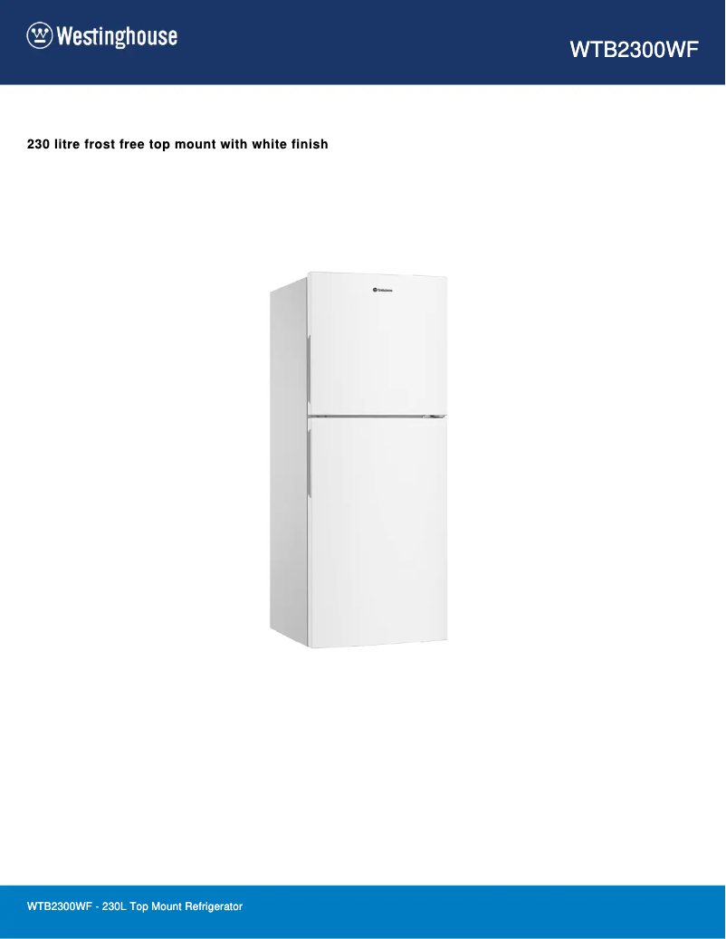 Image de la première page du manuel de l'appareil WTB2300WF