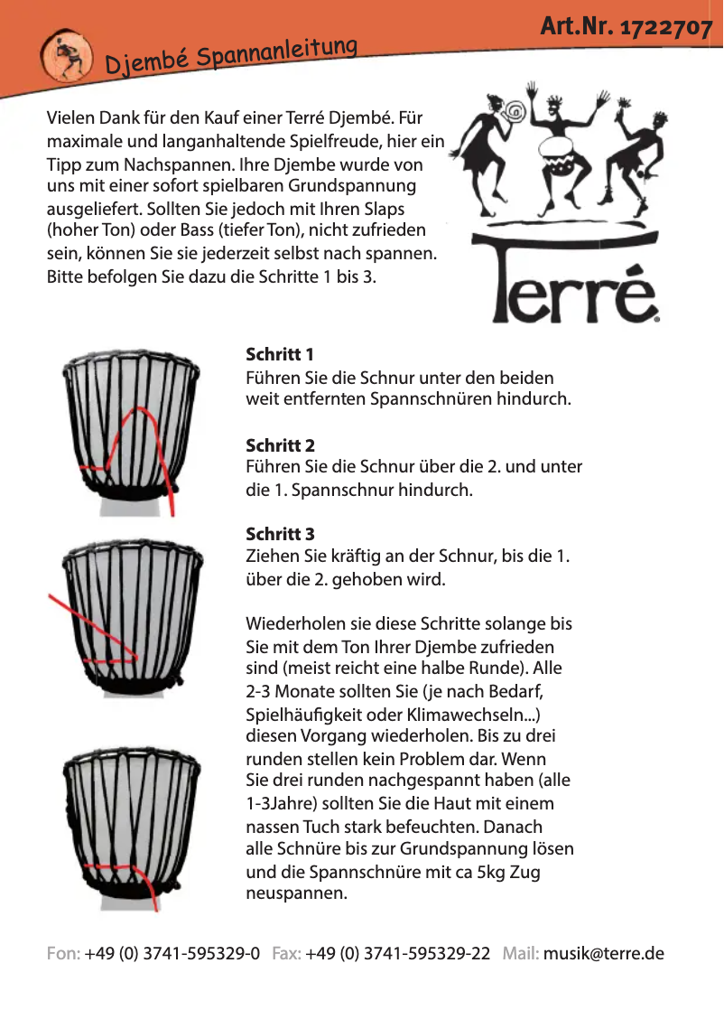 Page 1 de la notice Manuel utilisateur Terre Djembé