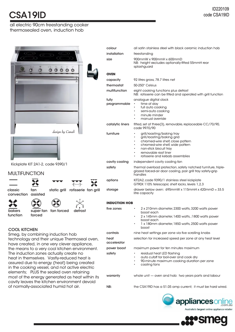 Page n°1 - Manuel utilisateur Smeg CSA19ID