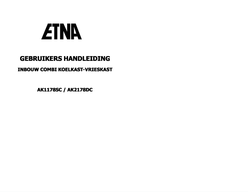 Page 1 de la notice Manuel utilisateur Etna AK1178SC