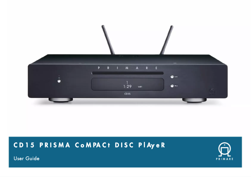 Page 1 de la notice Manuel utilisateur Primare CD15 Prisma