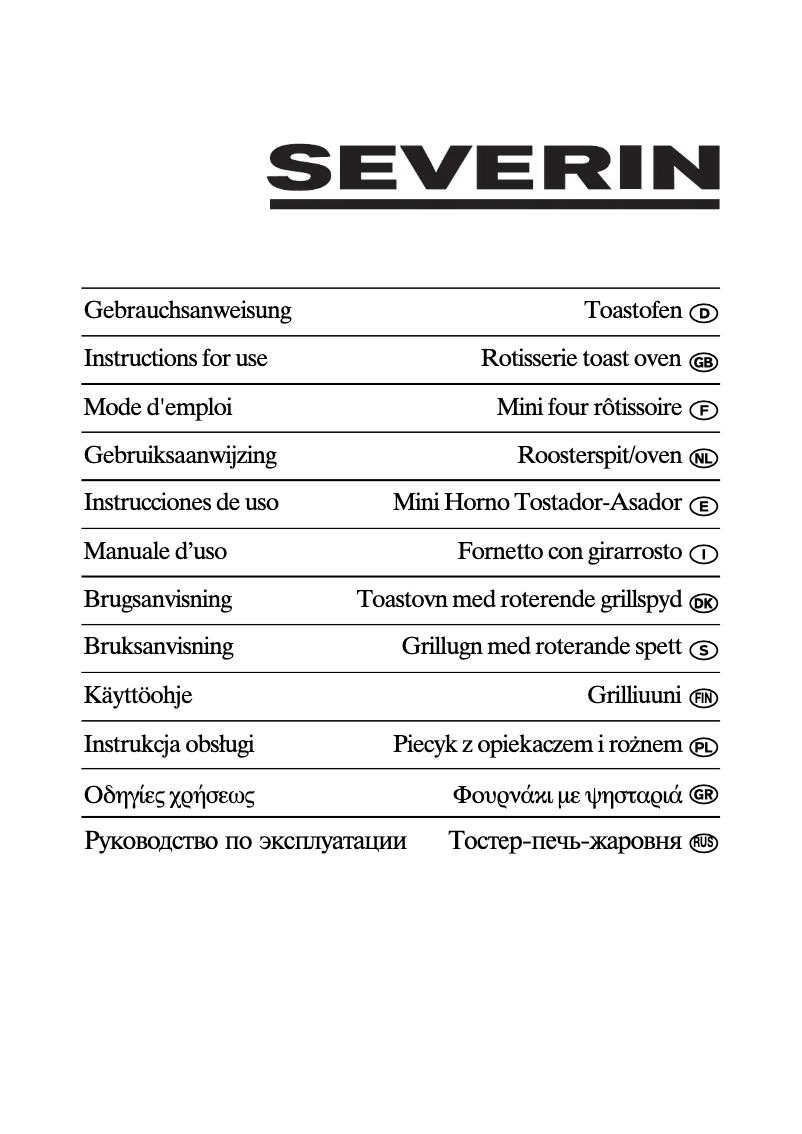 Page n°1 - Manuel utilisateur Severin TO 2035