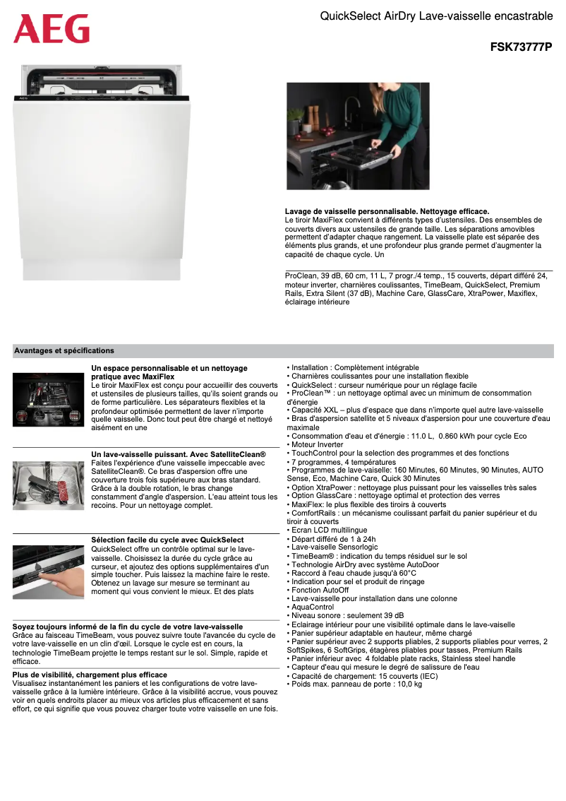 Page n°1 - Fiche technique AEG FSK73777P