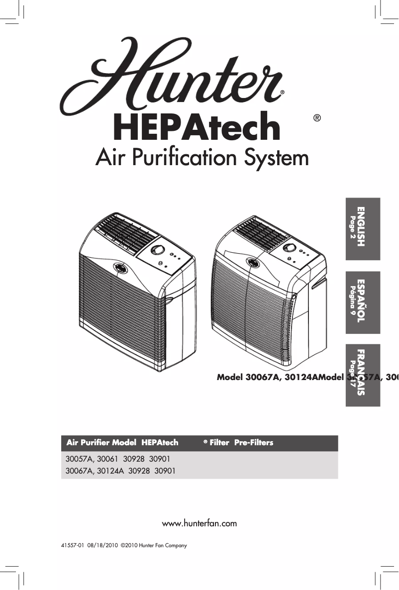 Image de la première page du manuel de l'appareil HEPAtech