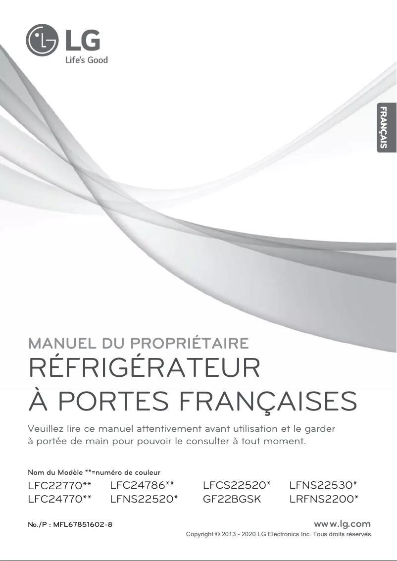 Image de la première page du manuel de l'appareil LFC22770ST