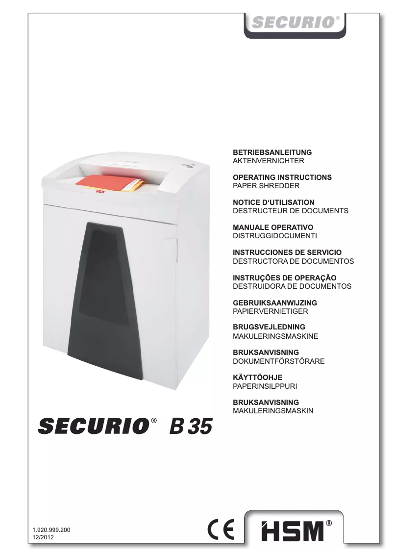 Page 1 de la notice Manuel utilisateur HSM Securio B35 4.5 x 30mm