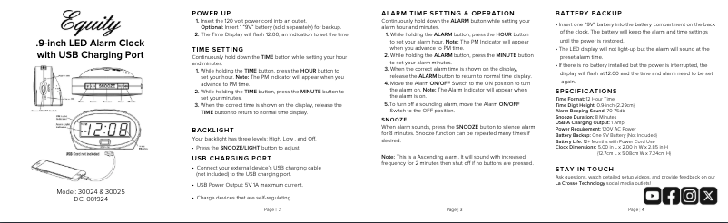 Página 1 del manual Manual de usuario La Crosse Technology 30025