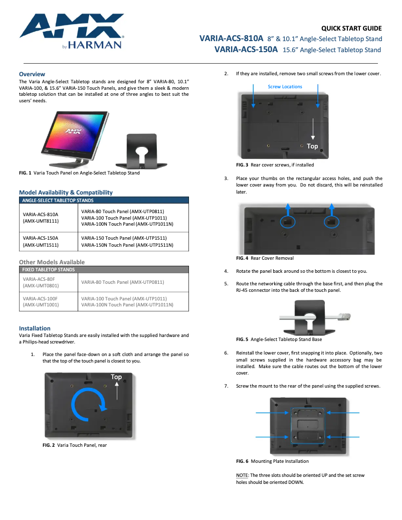 Page n°1 - Manuel utilisateur AMX VARIA-ACS-810A
