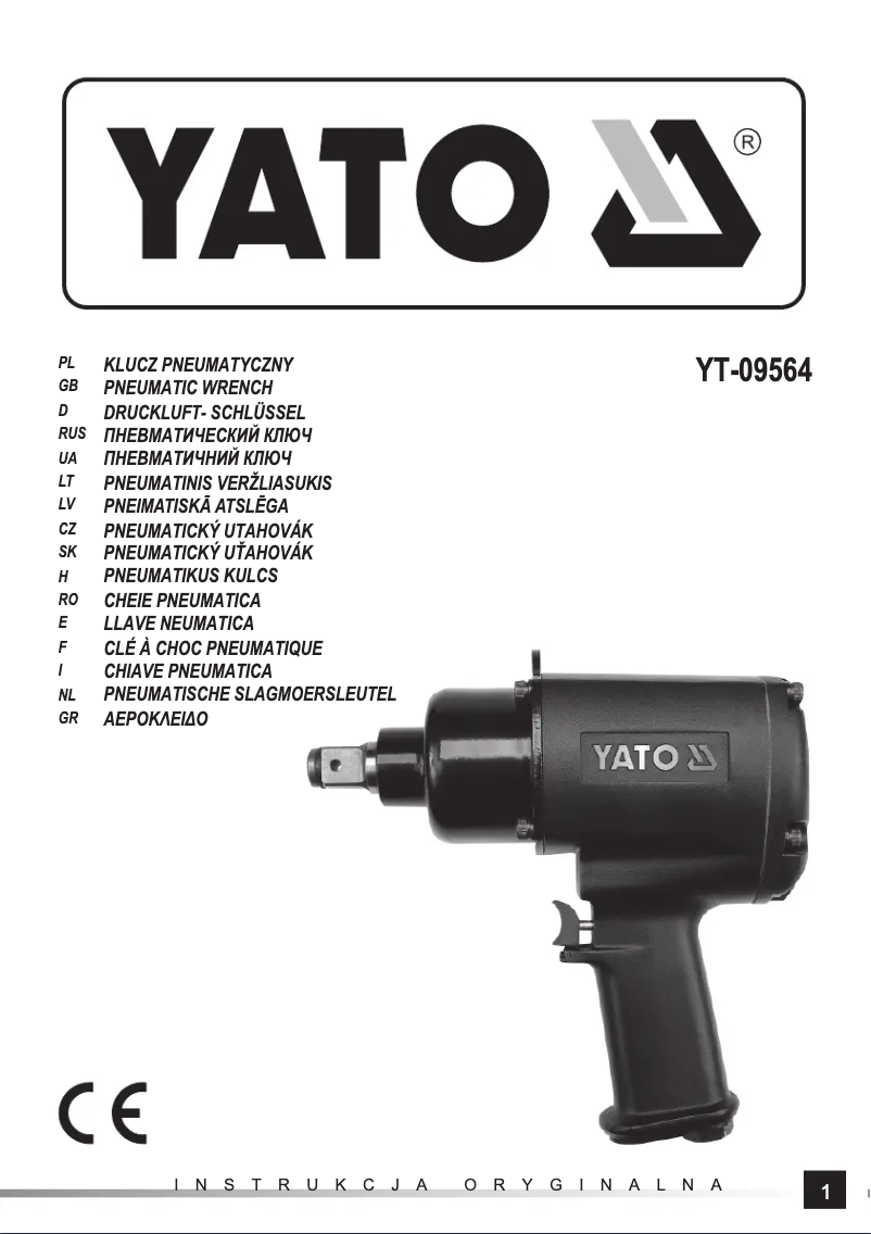 Page 1 de la notice Manuel utilisateur Yato YT-09564