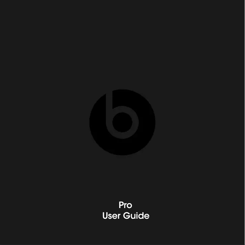 Page n°1 - Manuel utilisateur Beats Pro O