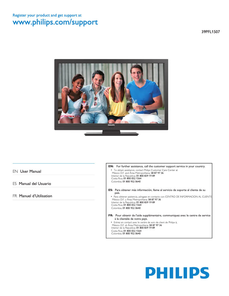 Page n°1 - Manuel utilisateur Philips 39PFL1507