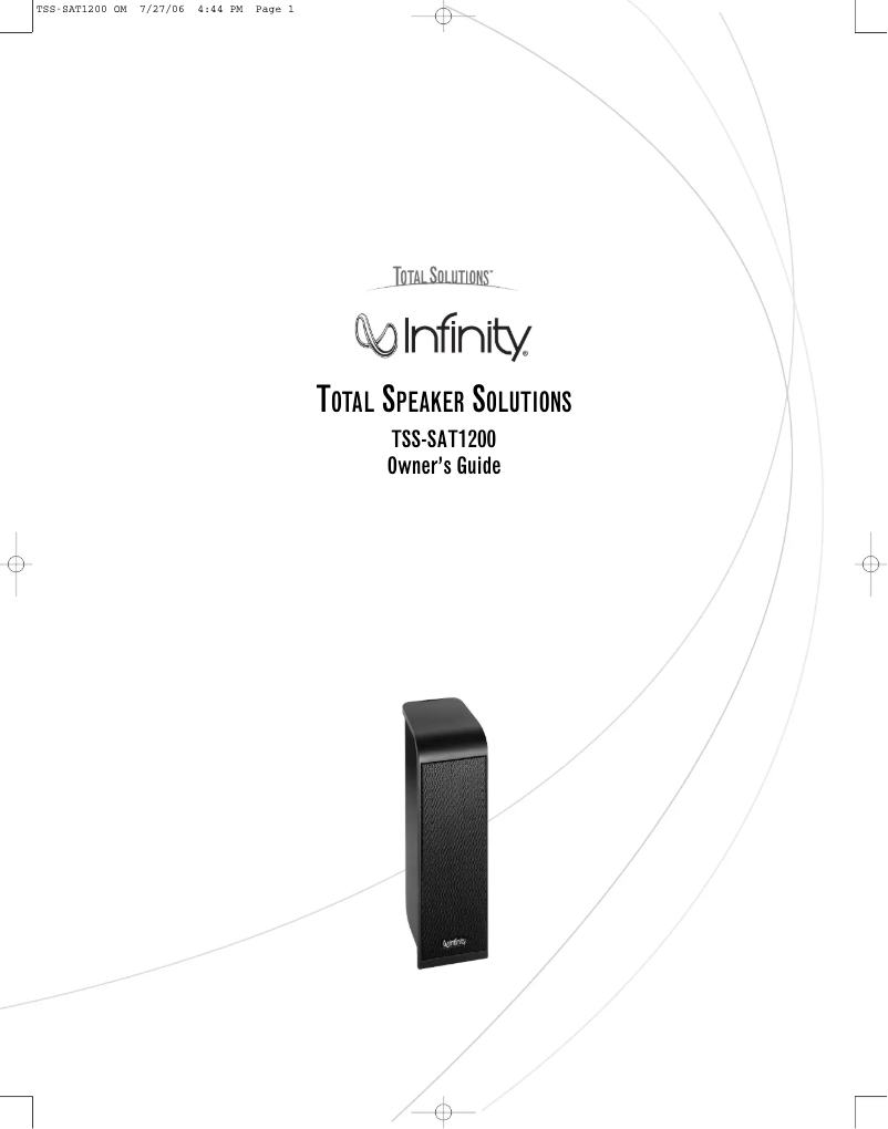 Page n°1 - Manuel utilisateur Infinity TSS-SAT1200