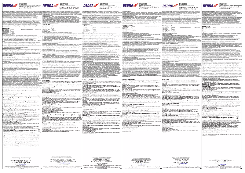 Page 1 de la notice Manuel utilisateur DEDRA DED7553