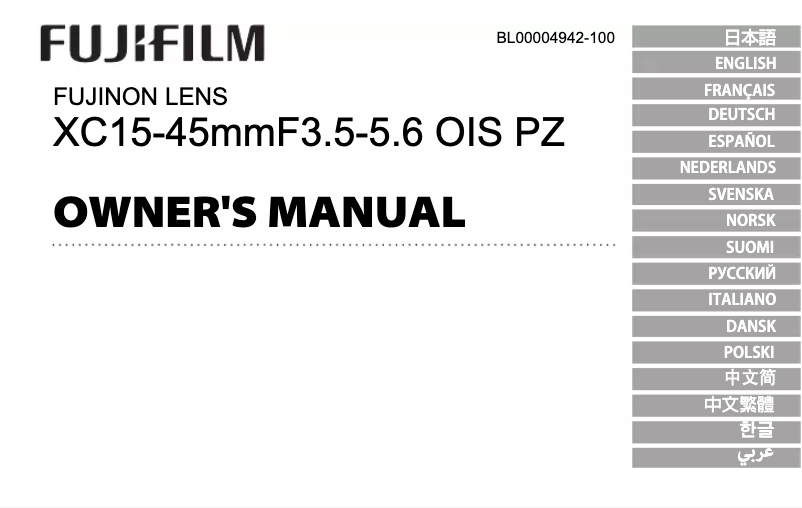 Imagen de la primera página del manual del dispositivo XC 15-45mm f/3.5-5.6 OIS PZ