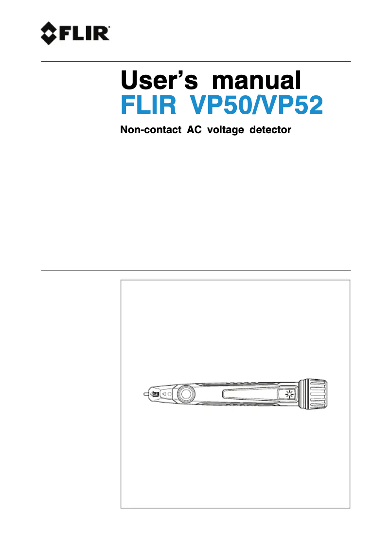 Page 1 de la notice Manuel utilisateur FLIR VP52